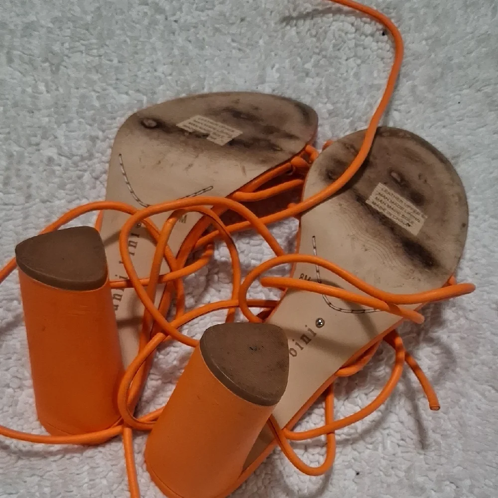 Gianni Bini Vibrant Orange Strappy Heels - Picture 5 of 8